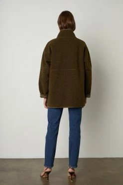 Velvet By Graham & Spencer Womens ALBANY REVERSIBLE LUX SHERPA COAT 54 Velvet By Graham & Spencer Womens ALBANY REVERSIBLE LUX SHERPA COAT