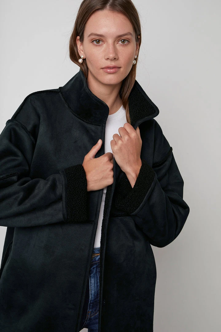 Velvet By Graham & Spencer Womens ALBANY REVERSIBLE LUX SHERPA COAT 2 Velvet By Graham & Spencer Womens ALBANY REVERSIBLE LUX SHERPA COAT