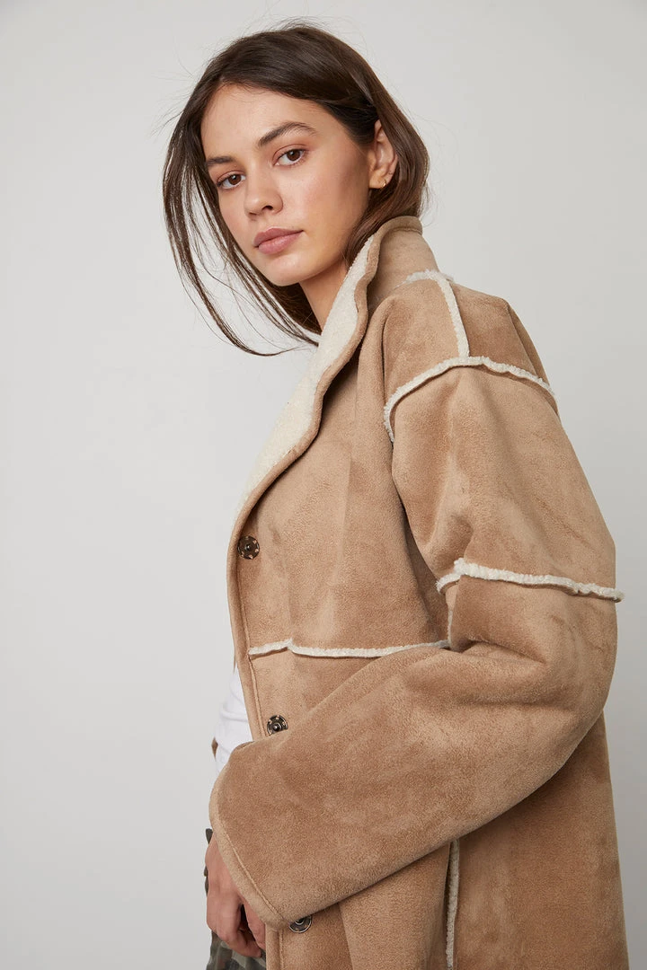 Velvet By Graham & Spencer Womens ALBANY REVERSIBLE LUX SHERPA COAT 25 Velvet By Graham & Spencer Womens ALBANY REVERSIBLE LUX SHERPA COAT