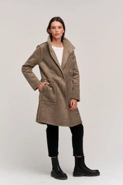 Velvet By Graham & Spencer MIRABEL FAUX LUX SHERPA REVERSIBLE COAT