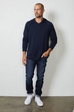 Velvet By Graham & Spencer CAMERON HENLEY HOODIE Mens
