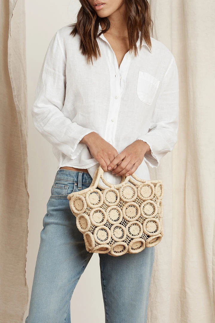 Velvet By Graham & Spencer MACRAME SMALL STRAW TOTE 1 Velvet By Graham & Spencer MACRAME SMALL STRAW TOTE