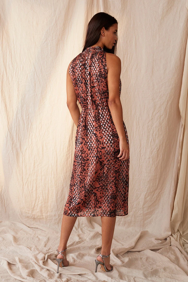 Velvet By Graham & Spencer Womens SHEENA METALLIC PRINTED DRESS 3 Velvet By Graham & Spencer Womens SHEENA METALLIC PRINTED DRESS