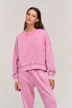 Velvet By Graham & Spencer LINDSEY MINERAL FLEECE SWEATSHIRT Womens