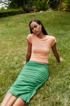 Velvet By Graham & Spencer LISA SHIRRED SEAM SKIRT