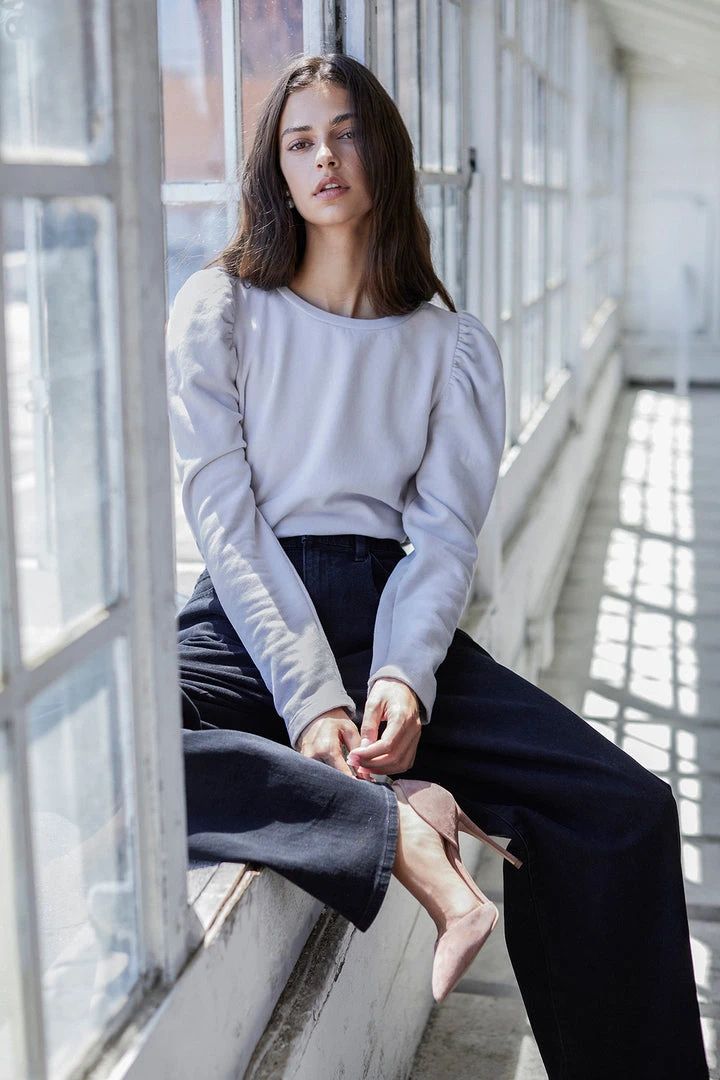 Velvet By Graham & Spencer Womens PEGGY PUFF SLEEVE SWEATSHIRT 8 Velvet By Graham & Spencer Womens PEGGY PUFF SLEEVE SWEATSHIRT