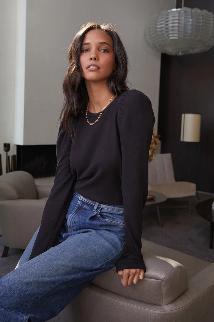 Velvet By Graham & Spencer Womens PEGGY PUFF SLEEVE SWEATSHIRT 1 Velvet By Graham & Spencer Womens PEGGY PUFF SLEEVE SWEATSHIRT