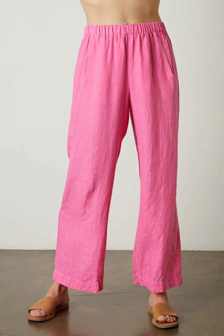 Velvet By Graham & Spencer Womens LOLA LINEN PANT 14 Velvet By Graham & Spencer Womens LOLA LINEN PANT