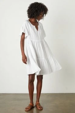Velvet By Graham & Spencer NOOR LINEN TIERED DRESS Womens 15 Velvet By Graham & Spencer NOOR LINEN TIERED DRESS Womens