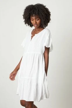 Velvet By Graham & Spencer NOOR LINEN TIERED DRESS Womens