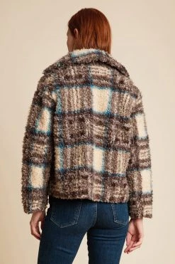 Velvet By Graham & Spencer Womens ERICA PLAID FAUX SHERPA JACKET 7 Velvet By Graham & Spencer Womens ERICA PLAID FAUX SHERPA JACKET