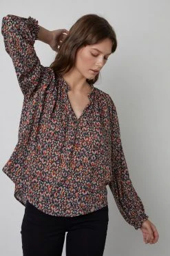 Velvet By Graham & Spencer IRIS PRINTED BLOUSE Womens