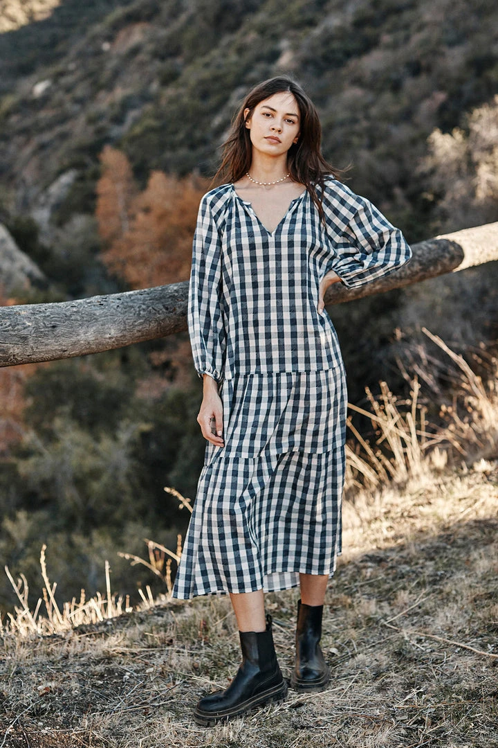 Velvet By Graham & Spencer Womens TRISH PRINTED GINGHAM DRESS 7 Velvet By Graham & Spencer Womens TRISH PRINTED GINGHAM DRESS