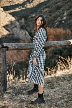 Velvet By Graham & Spencer Womens TRISH PRINTED GINGHAM DRESS 18 Velvet By Graham & Spencer Womens TRISH PRINTED GINGHAM DRESS