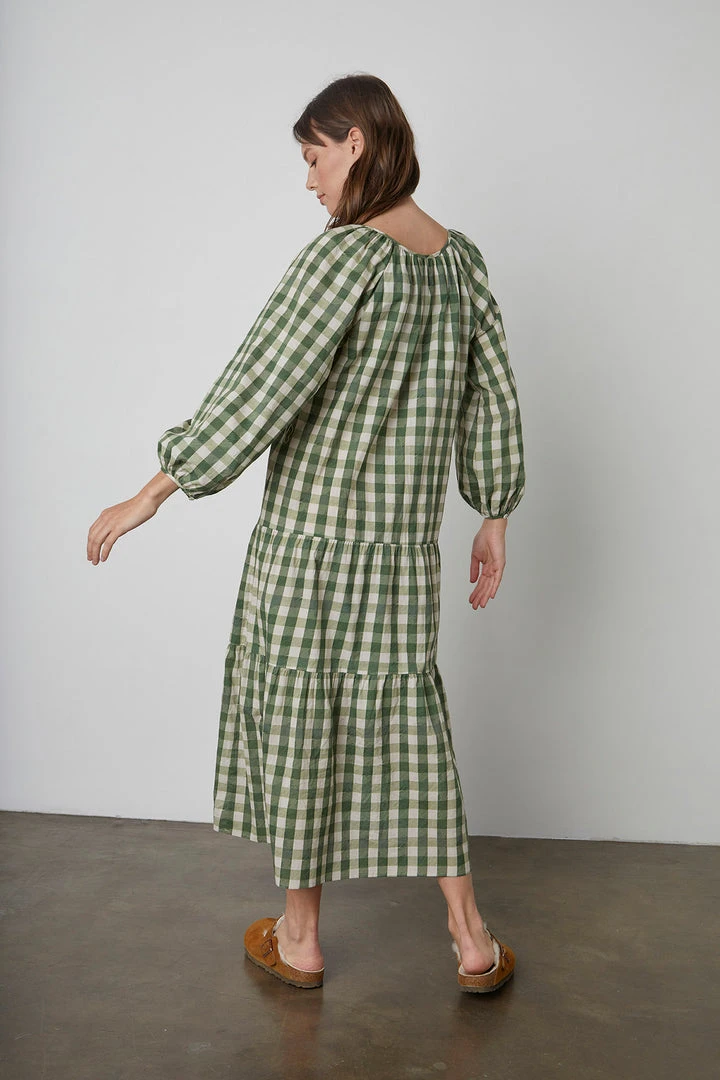 Velvet By Graham & Spencer Womens TRISH PRINTED GINGHAM DRESS 4 Velvet By Graham & Spencer Womens TRISH PRINTED GINGHAM DRESS