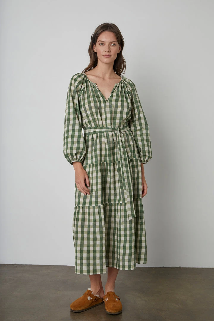 Velvet By Graham & Spencer Womens TRISH PRINTED GINGHAM DRESS 5 Velvet By Graham & Spencer Womens TRISH PRINTED GINGHAM DRESS