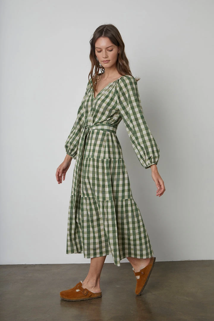 Velvet By Graham & Spencer Womens TRISH PRINTED GINGHAM DRESS 1 Velvet By Graham & Spencer Womens TRISH PRINTED GINGHAM DRESS