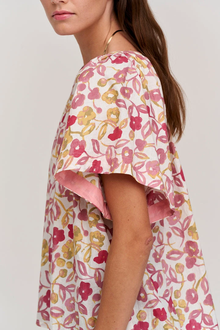 Velvet By Graham & Spencer JUNO PRINTED COTTON CAMBRIC TOP Womens 8 Velvet By Graham & Spencer JUNO PRINTED COTTON CAMBRIC TOP Womens