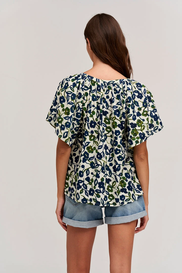 Velvet By Graham & Spencer JUNO PRINTED COTTON CAMBRIC TOP Womens 3 Velvet By Graham & Spencer JUNO PRINTED COTTON CAMBRIC TOP Womens