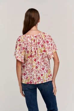 Velvet By Graham & Spencer JUNO PRINTED COTTON CAMBRIC TOP Womens 14 Velvet By Graham & Spencer JUNO PRINTED COTTON CAMBRIC TOP Womens