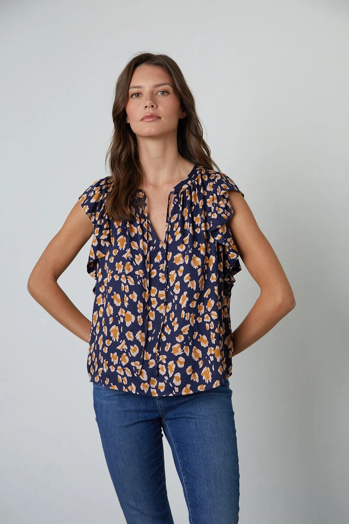 Velvet By Graham & Spencer FRANCINE CHEETAH PRINT BLOUSE Womens 2 Velvet By Graham & Spencer FRANCINE CHEETAH PRINT BLOUSE Womens