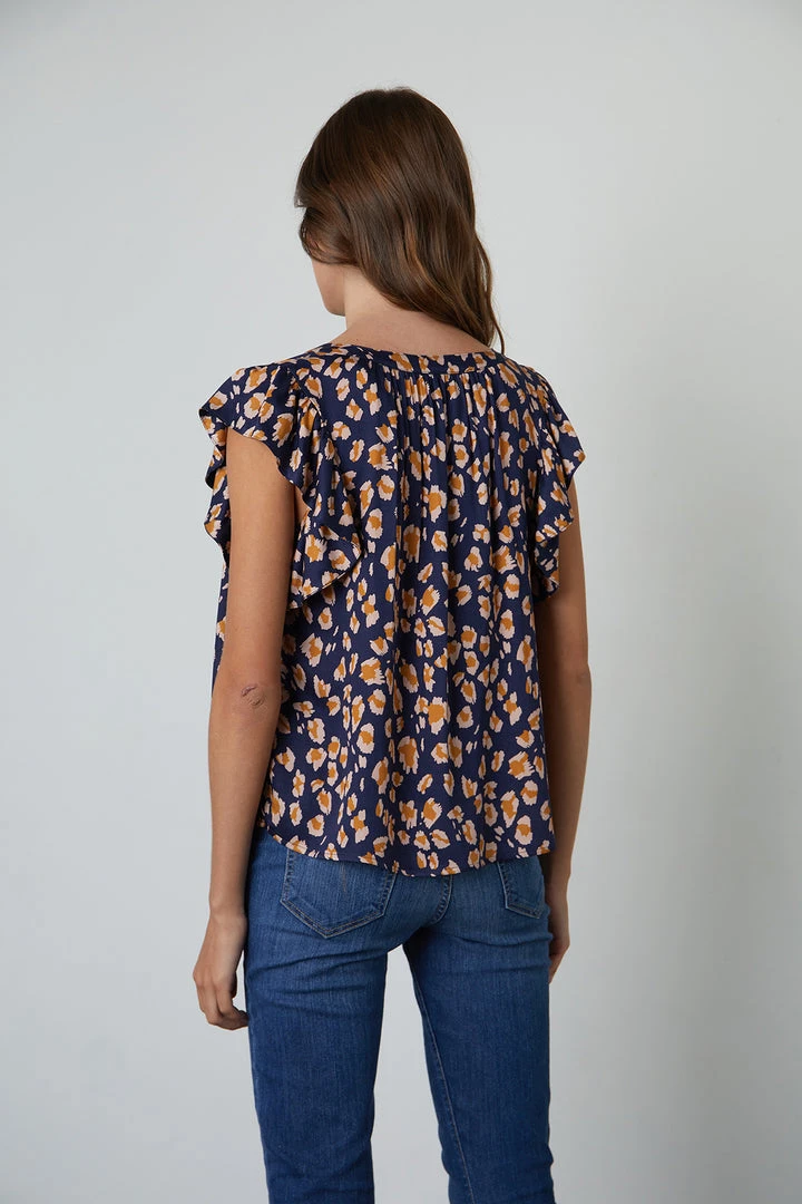 Velvet By Graham & Spencer FRANCINE CHEETAH PRINT BLOUSE Womens 4 Velvet By Graham & Spencer FRANCINE CHEETAH PRINT BLOUSE Womens