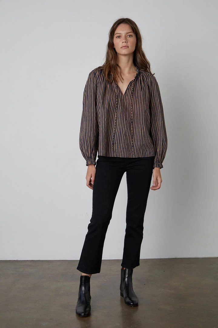 Velvet By Graham & Spencer Womens TRUDIE STRIPED TOP 2 Velvet By Graham & Spencer Womens TRUDIE STRIPED TOP