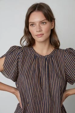 Velvet By Graham & Spencer Womens VIENNA STRIPED TOP 8 Velvet By Graham & Spencer Womens VIENNA STRIPED TOP