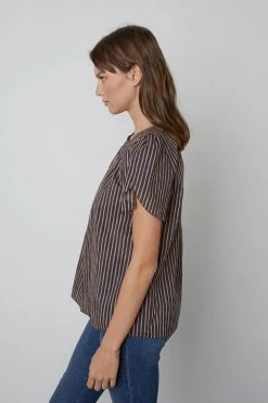 Velvet By Graham & Spencer Womens VIENNA STRIPED TOP 9 Velvet By Graham & Spencer Womens VIENNA STRIPED TOP