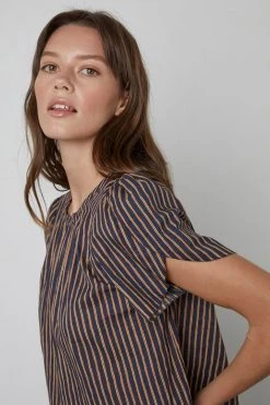 Velvet By Graham & Spencer Womens VIENNA STRIPED TOP 7 Velvet By Graham & Spencer Womens VIENNA STRIPED TOP
