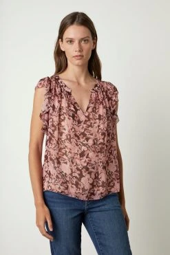 Velvet By Graham & Spencer DEMI PRINTED BLOUSE