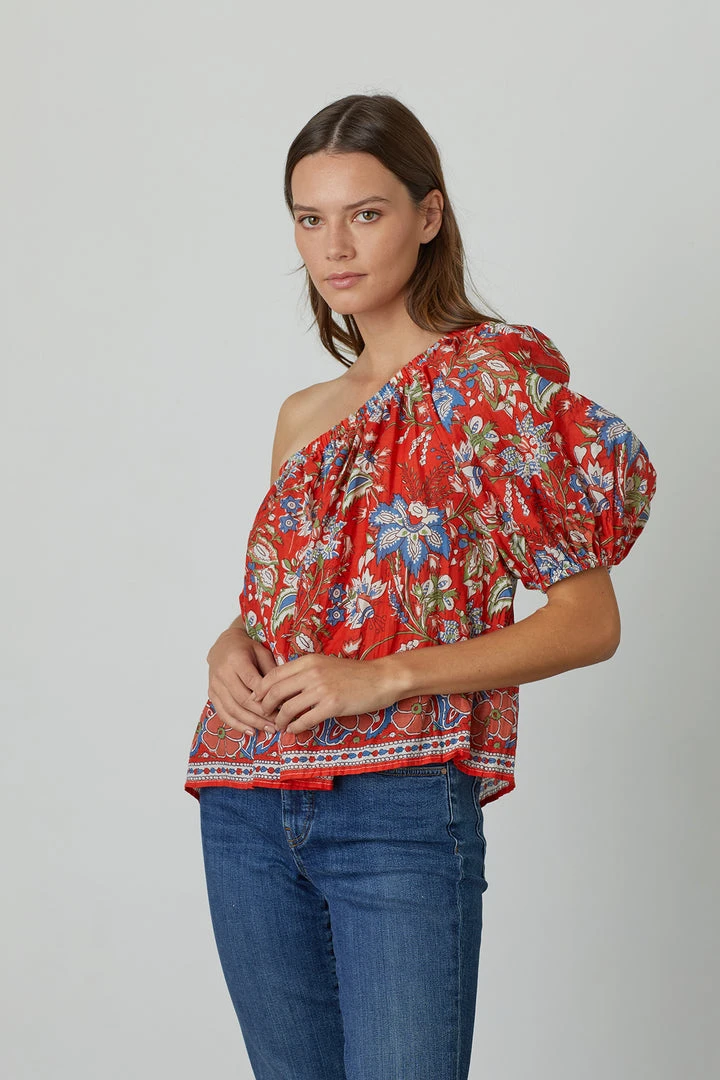 Velvet By Graham & Spencer DIANA ONE SHOULDER PRINTED TOP Womens 3 Velvet By Graham & Spencer DIANA ONE SHOULDER PRINTED TOP Womens