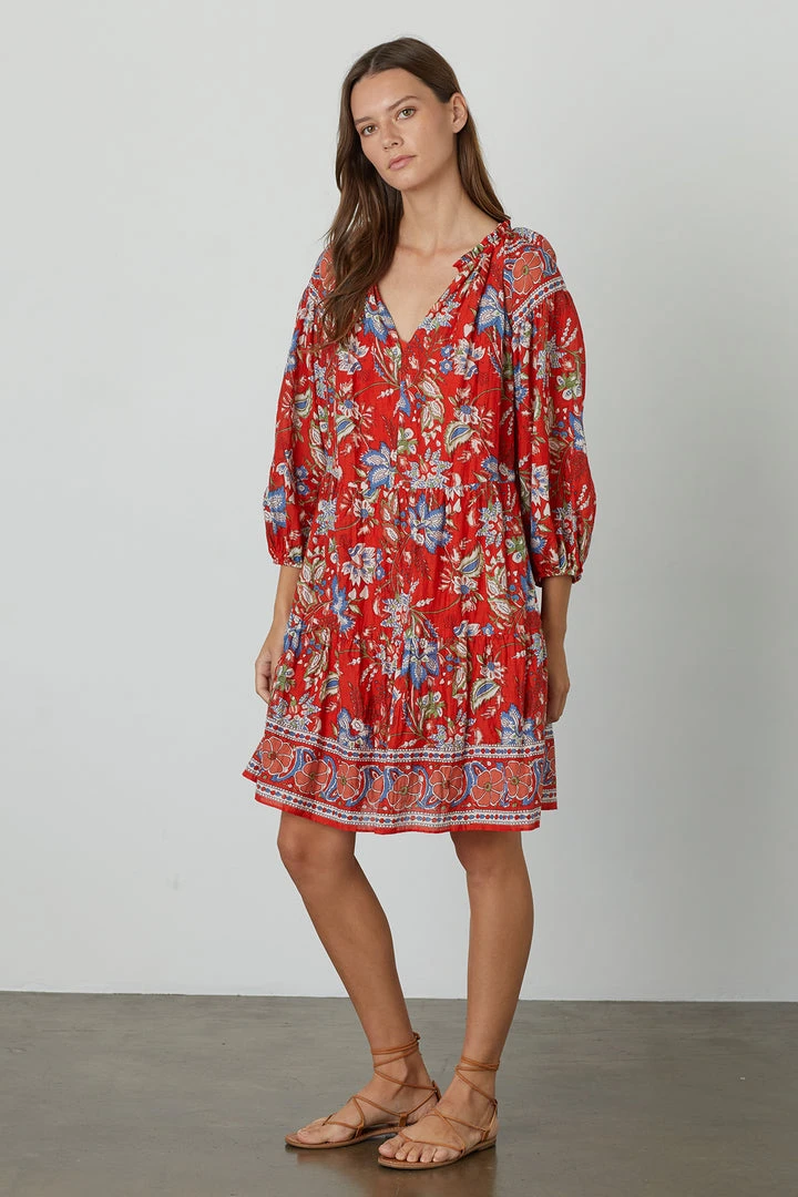 Velvet By Graham & Spencer Womens LILAH PRINTED TIERED DRESS 2 Velvet By Graham & Spencer Womens LILAH PRINTED TIERED DRESS