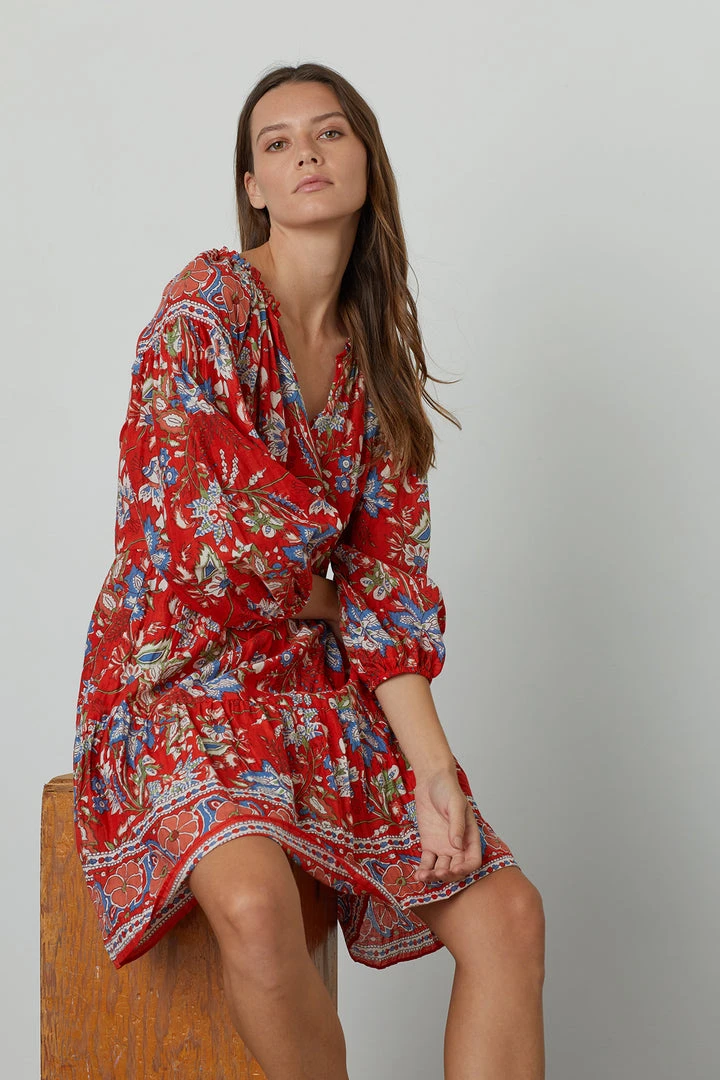 Velvet By Graham & Spencer Womens LILAH PRINTED TIERED DRESS 1 Velvet By Graham & Spencer Womens LILAH PRINTED TIERED DRESS