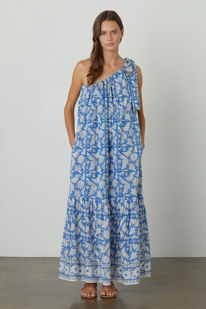 Velvet By Graham & Spencer JOANNA ONE SHOULDER PRINTED MAXI DRESS Womens 5 Velvet By Graham & Spencer JOANNA ONE SHOULDER PRINTED MAXI DRESS Womens