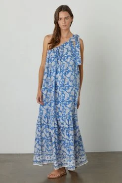 Velvet By Graham & Spencer JOANNA ONE SHOULDER PRINTED MAXI DRESS Womens 8 Velvet By Graham & Spencer JOANNA ONE SHOULDER PRINTED MAXI DRESS Womens