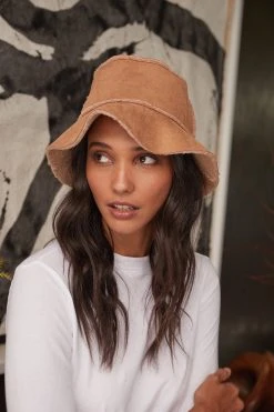 Velvet By Graham & Spencer REVERSIBLE FAUX SHEARLING BUCKET HAT