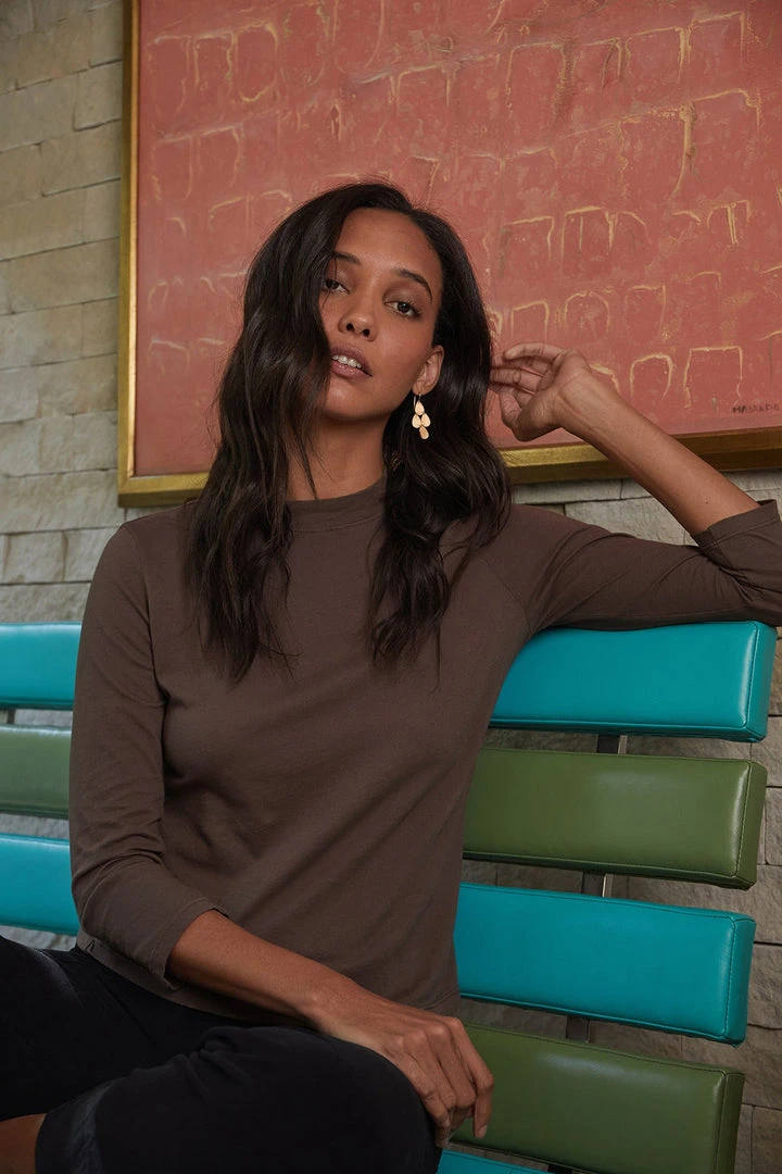 Velvet By Graham & Spencer QUINNY 3/4 SLEEVE MOCK NECK TEE Womens 5 Velvet By Graham & Spencer QUINNY 3/4 SLEEVE MOCK NECK TEE Womens