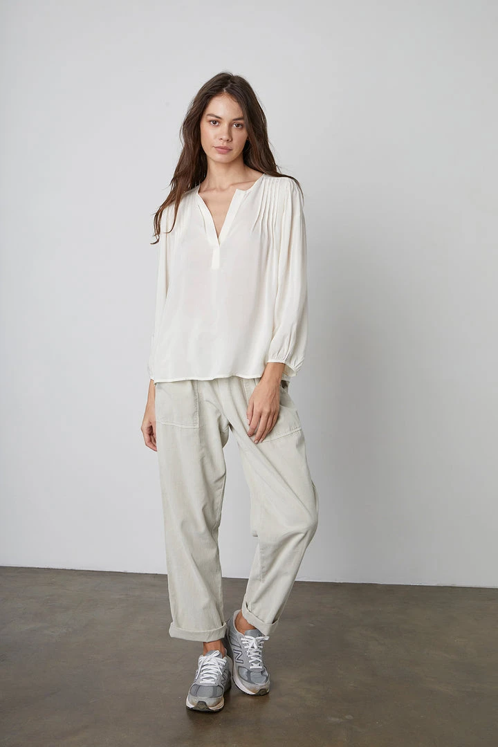 Velvet By Graham & Spencer ELIZA HALF PLACKET BLOUSE 2 Velvet By Graham & Spencer ELIZA HALF PLACKET BLOUSE