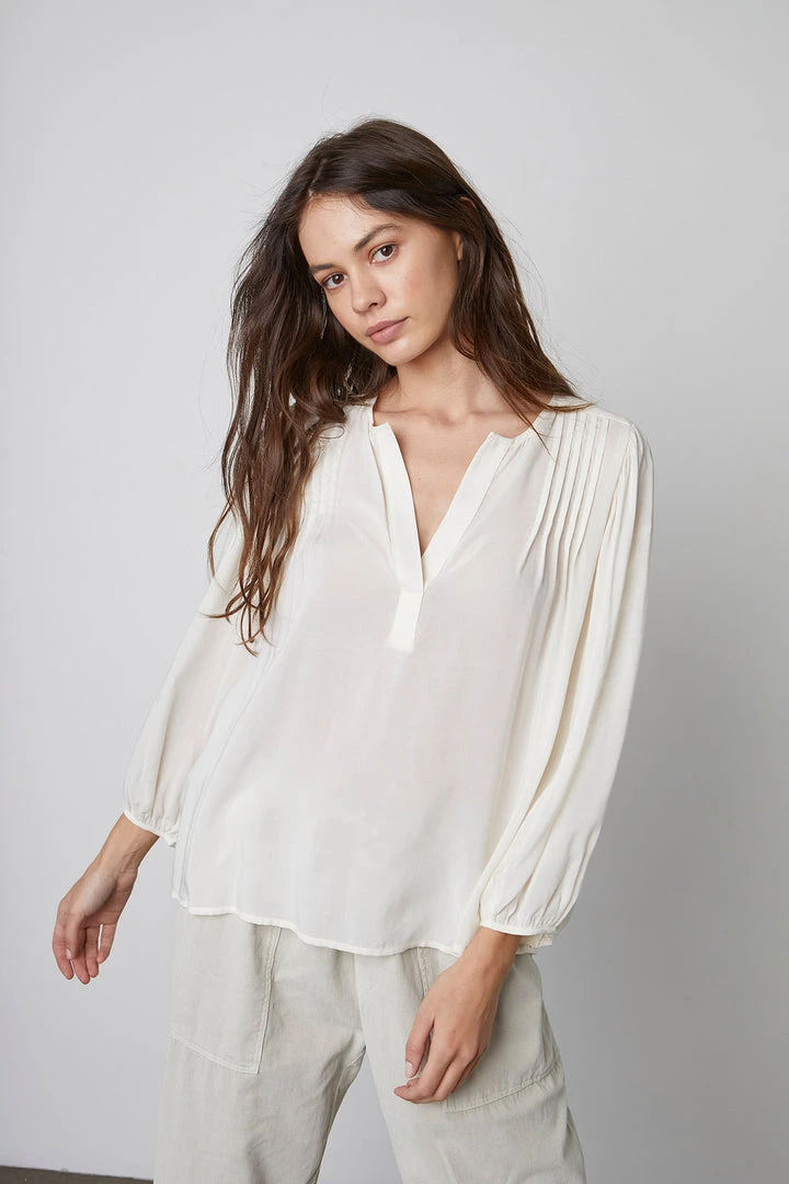 Velvet By Graham & Spencer ELIZA HALF PLACKET BLOUSE 1 Velvet By Graham & Spencer ELIZA HALF PLACKET BLOUSE