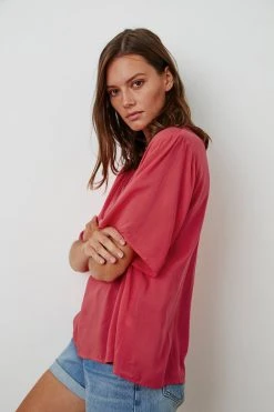 Velvet By Graham & Spencer Womens JAYCEE SPLIT NECK BLOUSE 13 Velvet By Graham & Spencer Womens JAYCEE SPLIT NECK BLOUSE