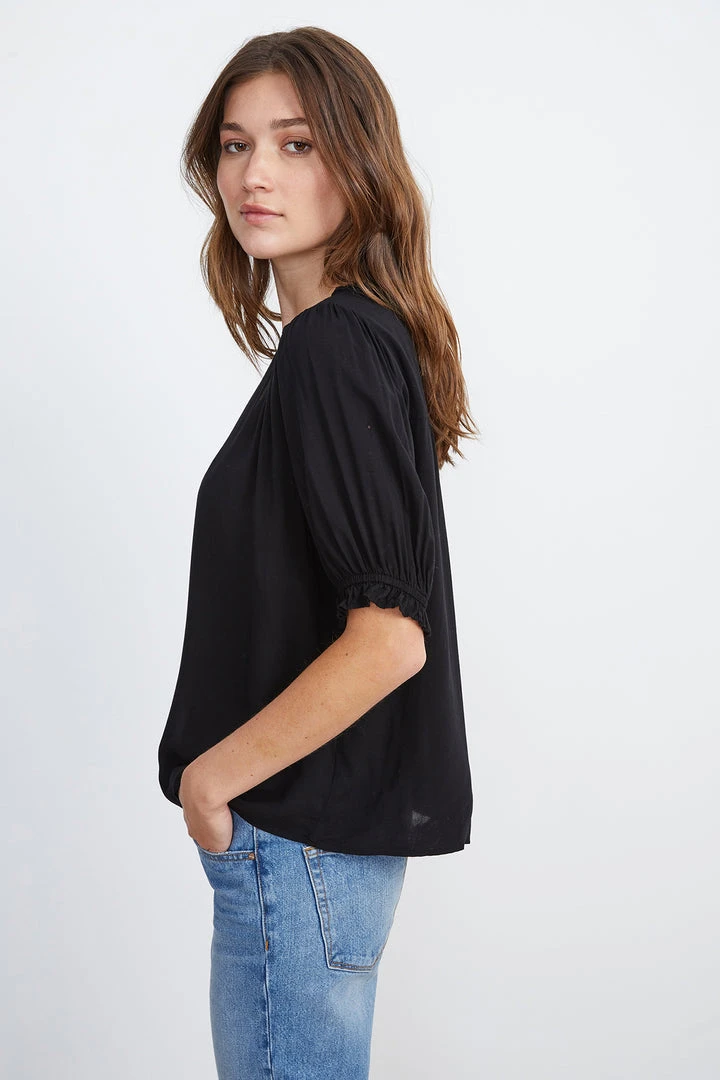 Velvet By Graham & Spencer Womens TRIXIE RUFFLED BLOUSE 8 Velvet By Graham & Spencer Womens TRIXIE RUFFLED BLOUSE