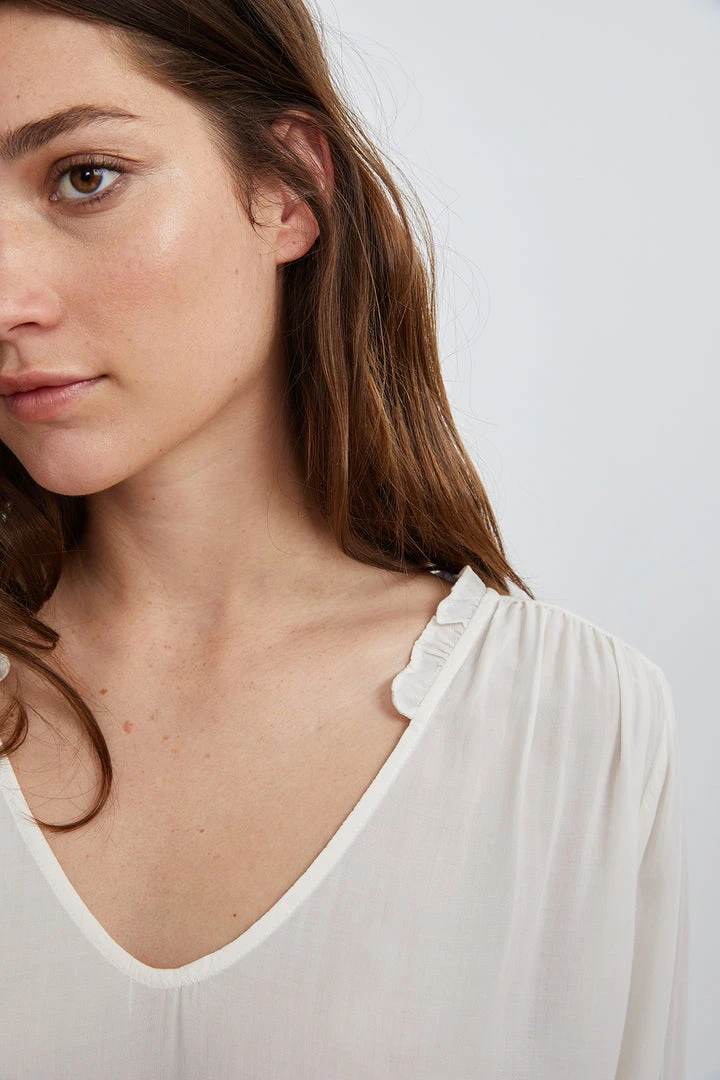 Velvet By Graham & Spencer Womens TRIXIE RUFFLED BLOUSE 5 Velvet By Graham & Spencer Womens TRIXIE RUFFLED BLOUSE