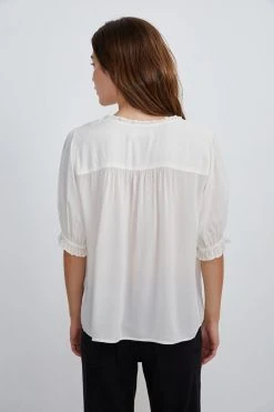 Velvet By Graham & Spencer Womens TRIXIE RUFFLED BLOUSE 12 Velvet By Graham & Spencer Womens TRIXIE RUFFLED BLOUSE