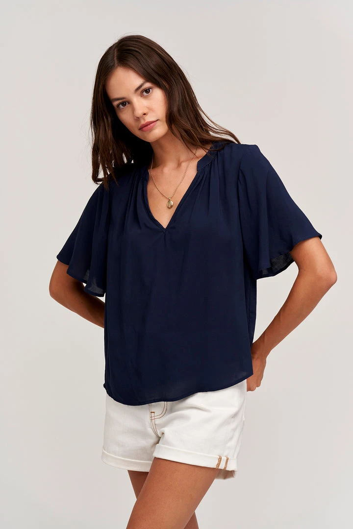 Velvet By Graham & Spencer Womens JAYCEE SPLIT NECK BLOUSE 6 Velvet By Graham & Spencer Womens JAYCEE SPLIT NECK BLOUSE