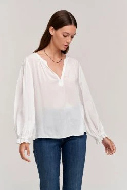 Velvet By Graham & Spencer JOLENE V-NECK BLOUSE Womens