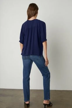 Velvet By Graham & Spencer Womens TRIXIE RUFFLED BLOUSE 8 Velvet By Graham & Spencer Womens TRIXIE RUFFLED BLOUSE