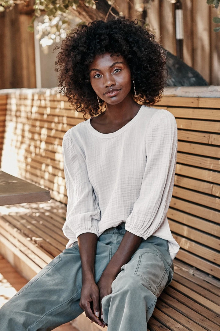 Velvet By Graham & Spencer Womens REEBA COTTON CONTRAST TOP 1 Velvet By Graham & Spencer Womens REEBA COTTON CONTRAST TOP