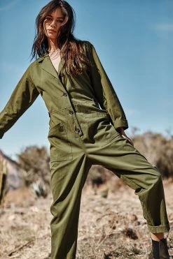 Velvet By Graham & Spencer KENLEY SANDED COTTON TWILL JUMPSUIT