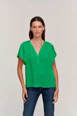 Velvet By Graham & Spencer LORENA V-NECK BLOUSE Womens 14 Velvet By Graham & Spencer LORENA V-NECK BLOUSE Womens